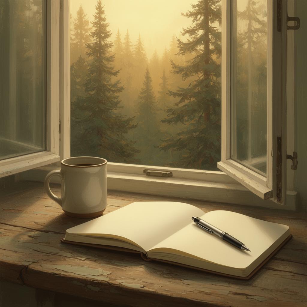 Quiet evergreen forest at dawn — change underway